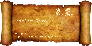 Mettler Riza névjegykártya